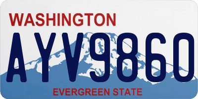 WA license plate AYV9860