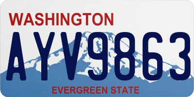 WA license plate AYV9863