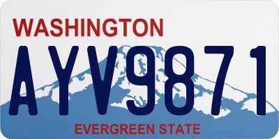 WA license plate AYV9871