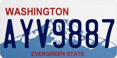 WA license plate AYV9887