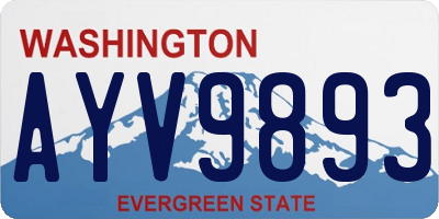 WA license plate AYV9893