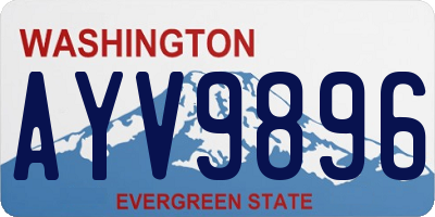 WA license plate AYV9896