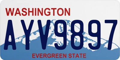 WA license plate AYV9897