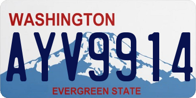 WA license plate AYV9914