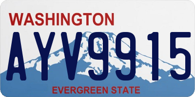 WA license plate AYV9915