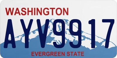 WA license plate AYV9917