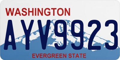 WA license plate AYV9923