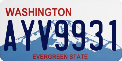WA license plate AYV9931
