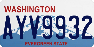 WA license plate AYV9932
