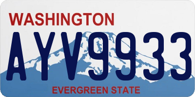 WA license plate AYV9933