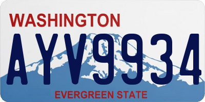 WA license plate AYV9934