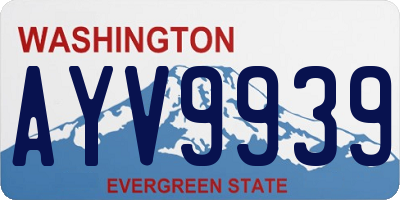 WA license plate AYV9939