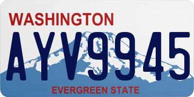 WA license plate AYV9945