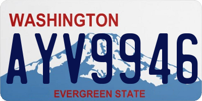 WA license plate AYV9946