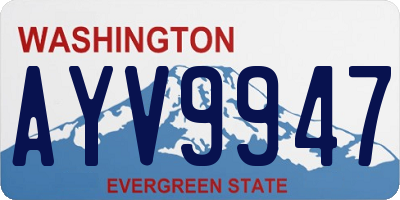 WA license plate AYV9947