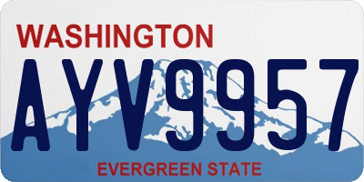 WA license plate AYV9957