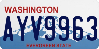WA license plate AYV9963
