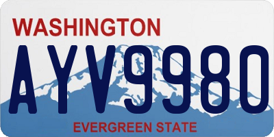 WA license plate AYV9980