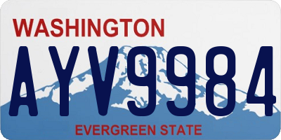 WA license plate AYV9984
