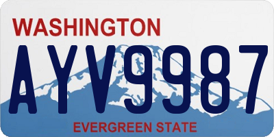 WA license plate AYV9987
