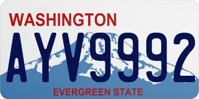 WA license plate AYV9992