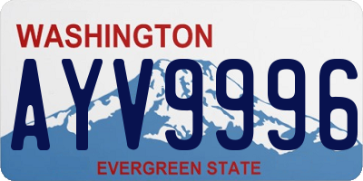 WA license plate AYV9996