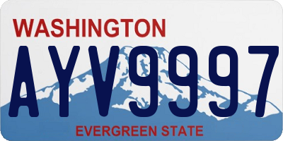 WA license plate AYV9997