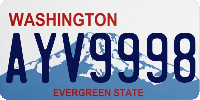 WA license plate AYV9998