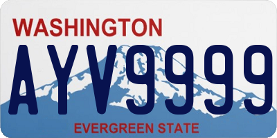 WA license plate AYV9999