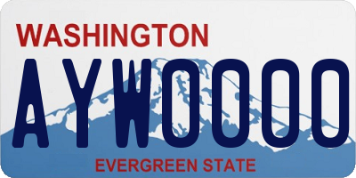 WA license plate AYW0000