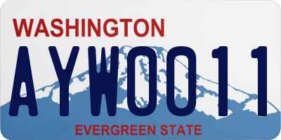 WA license plate AYW0011
