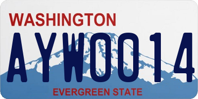 WA license plate AYW0014