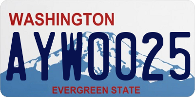 WA license plate AYW0025