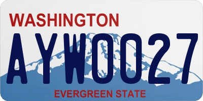 WA license plate AYW0027