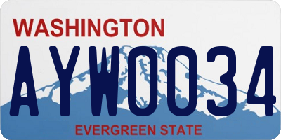 WA license plate AYW0034