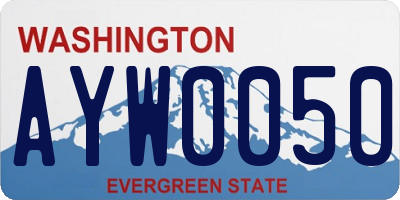 WA license plate AYW0050