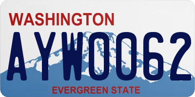 WA license plate AYW0062