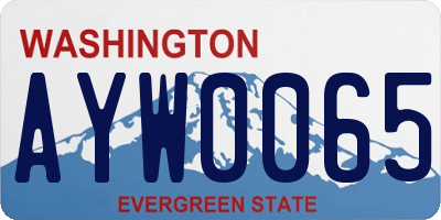 WA license plate AYW0065