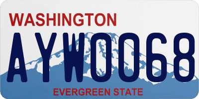 WA license plate AYW0068