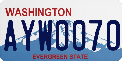 WA license plate AYW0070