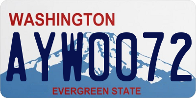 WA license plate AYW0072