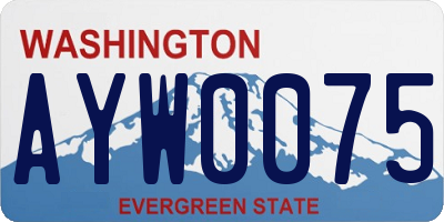 WA license plate AYW0075