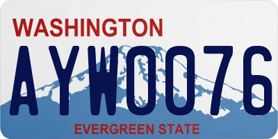 WA license plate AYW0076