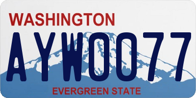 WA license plate AYW0077