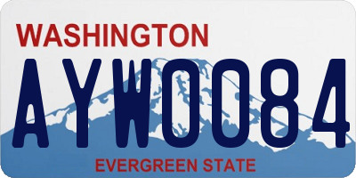 WA license plate AYW0084