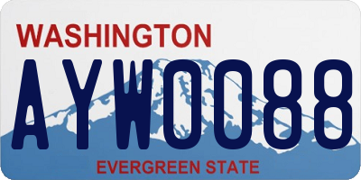 WA license plate AYW0088