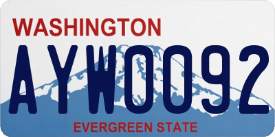 WA license plate AYW0092
