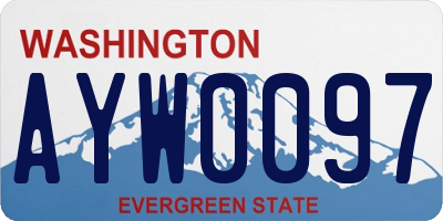 WA license plate AYW0097