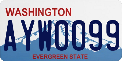 WA license plate AYW0099