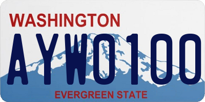 WA license plate AYW0100